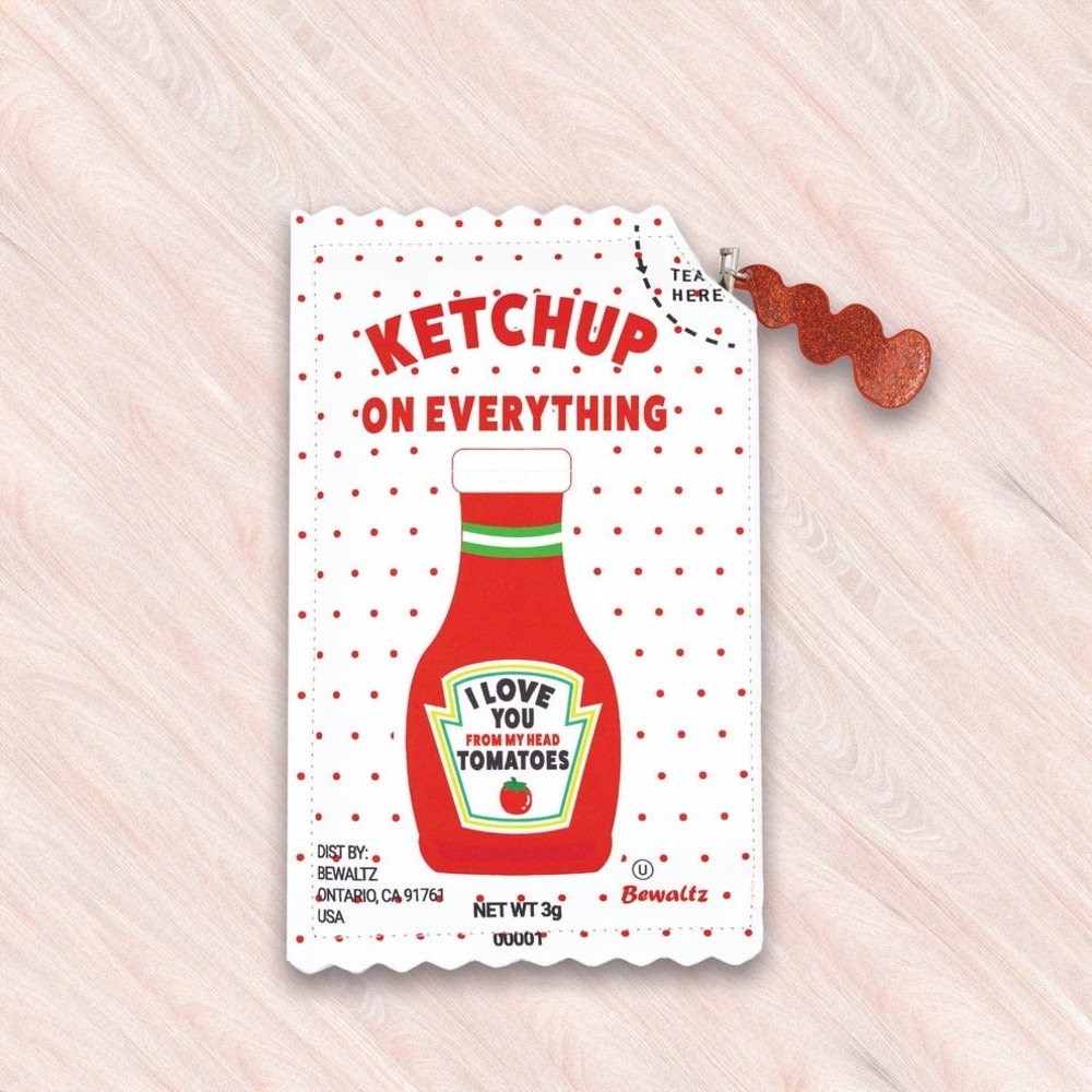Bewaltz Ketchup Packet Novelty Clutch Bag NWT Funny Food Purse Crossbody